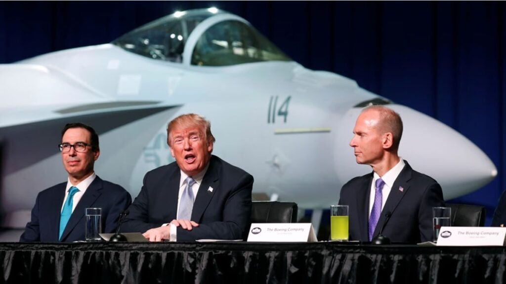 Trump with Boeing management